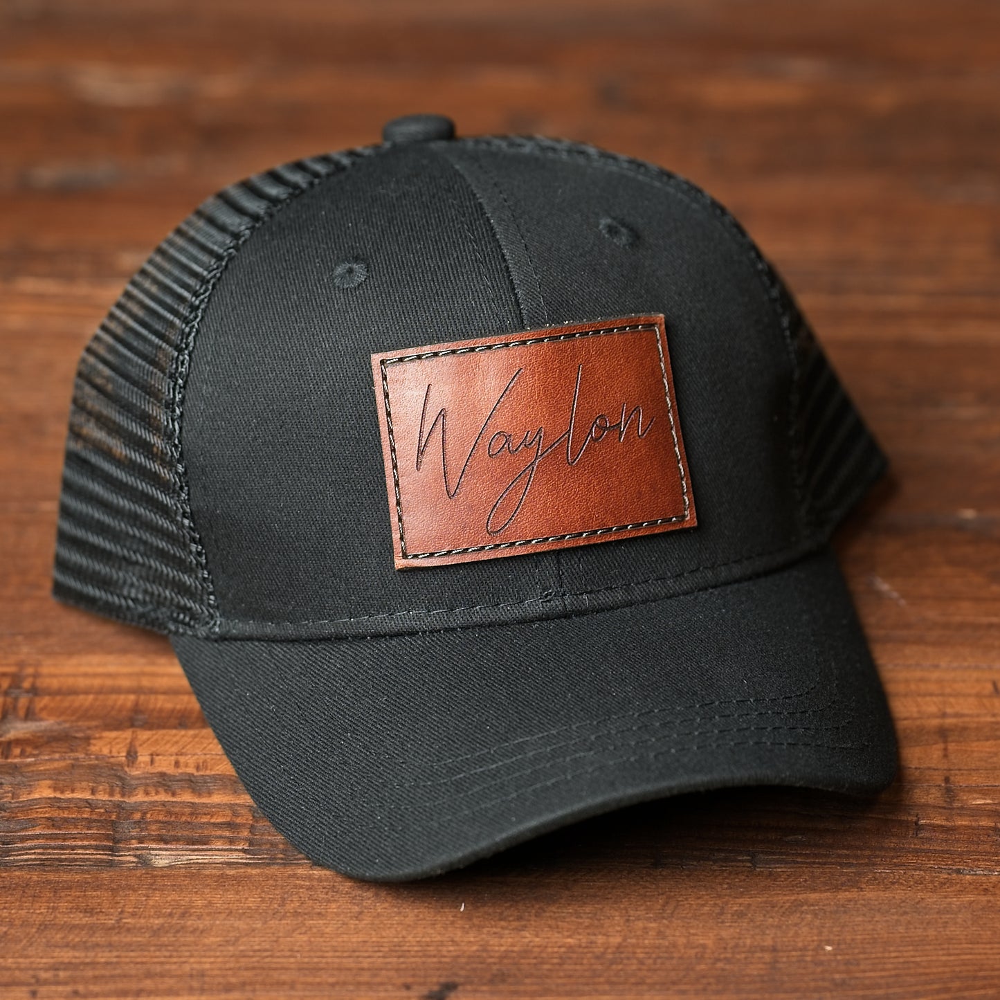 Youth & Infant Custom Name Leather Patch Hat