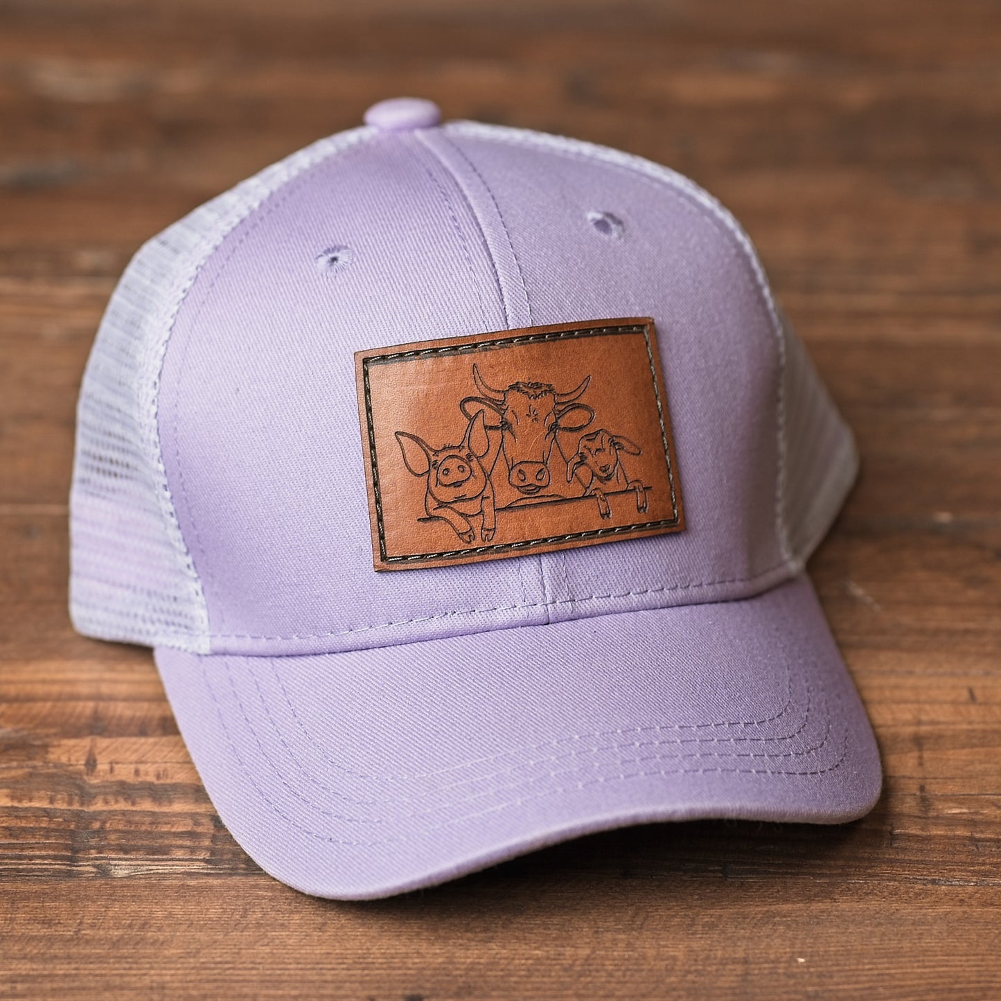 Youth & Infant Farm Animals Leather Patch Hat