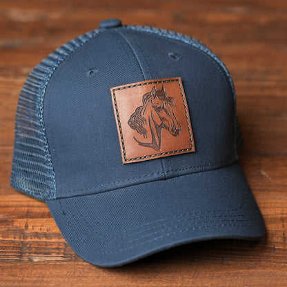 Youth & Infant Horse Head Leather Patch Hat