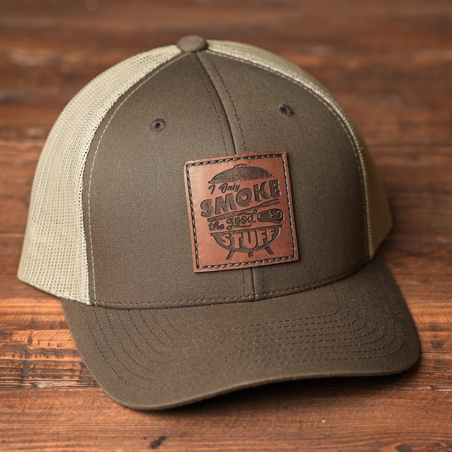 I Only Smoke the Good Stuff Leather Patch Hat