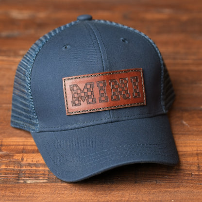 Youth & Infant Mini Checkered Leather Patch Hat