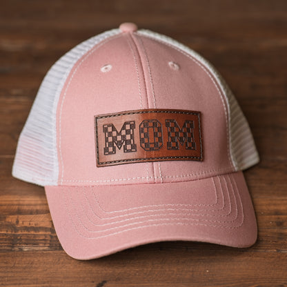 Mom & Dad Checkered Leather Patch Hat