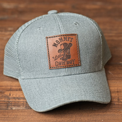 Youth & Infant Mommy's Little Cowboy Leather Patch Hat