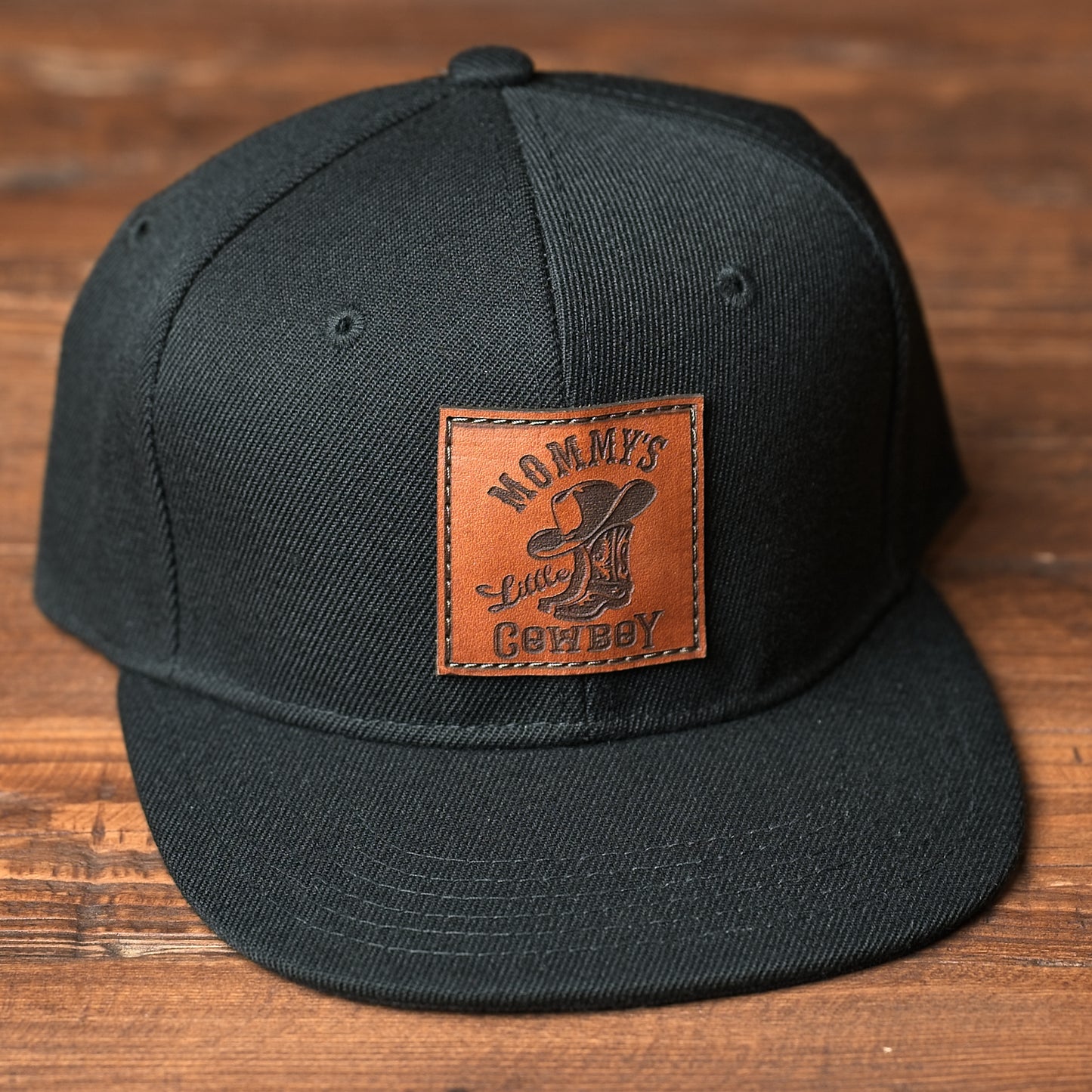Youth & Infant Mommy's Little Cowboy Leather Patch Hat