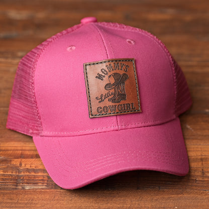 Youth & Infant Mommy's Little Cowgirl Leather Patch Hat