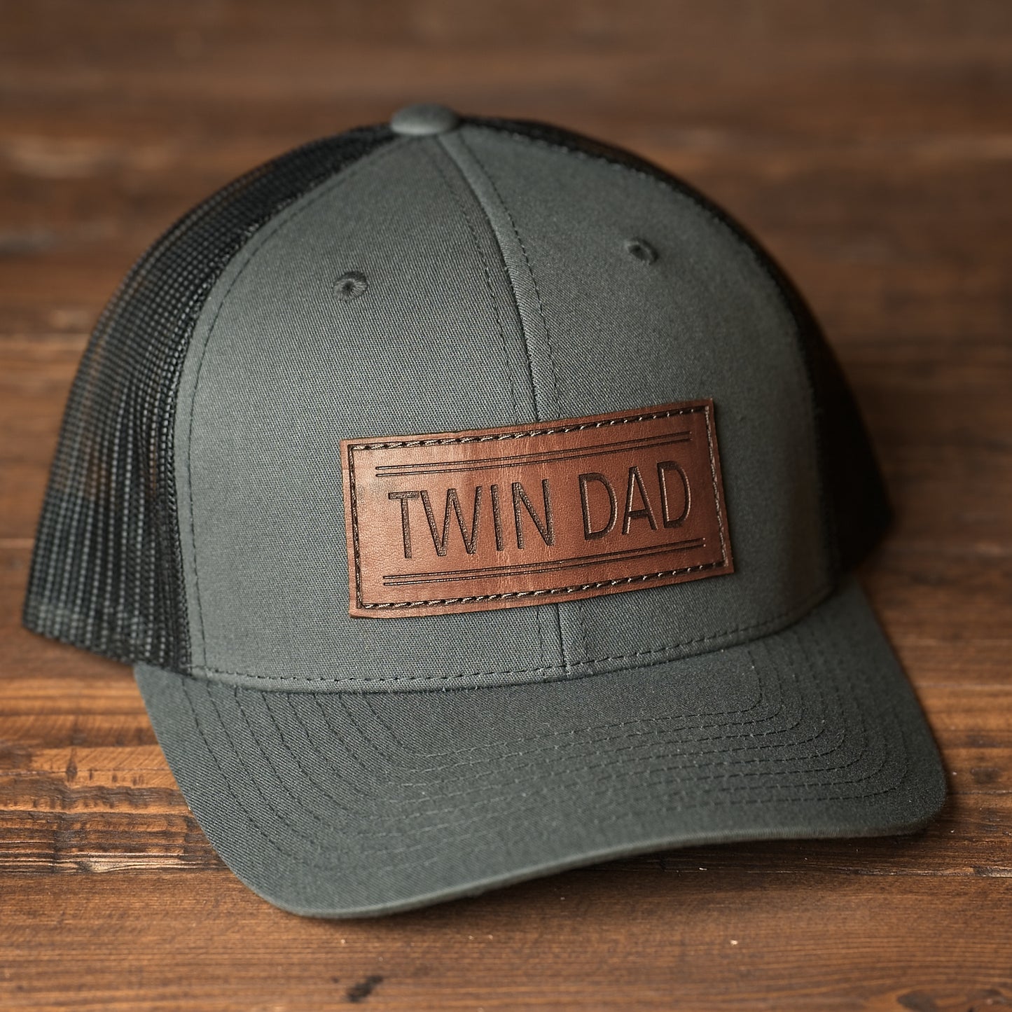 Twin Dad & Twin Mom Leather Patch Hat