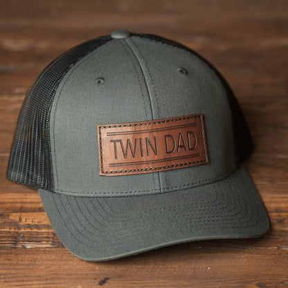 Twin Dad & Twin Mom Leather Patch Hat