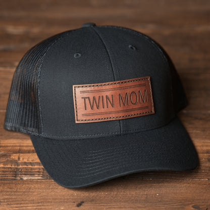 Twin Dad & Twin Mom Leather Patch Hat