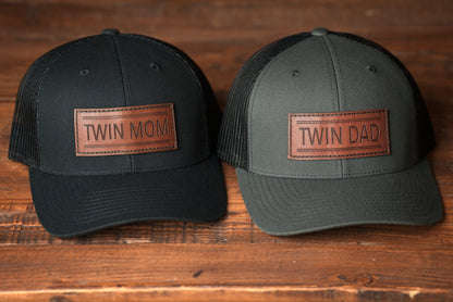 Twin Dad & Twin Mom Leather Patch Hat